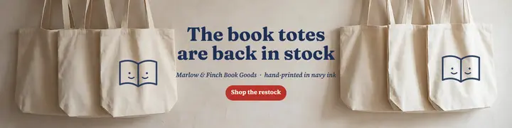 Marlow and Finch book totes restock banner template
