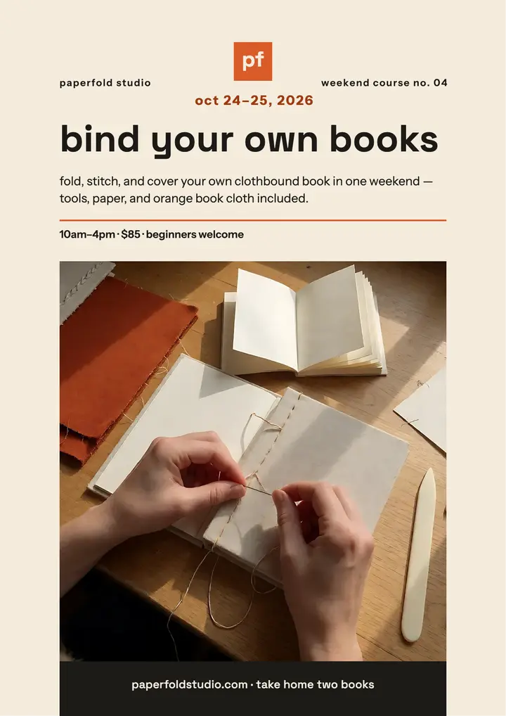 Paperfold bookbinding weekend flyer template