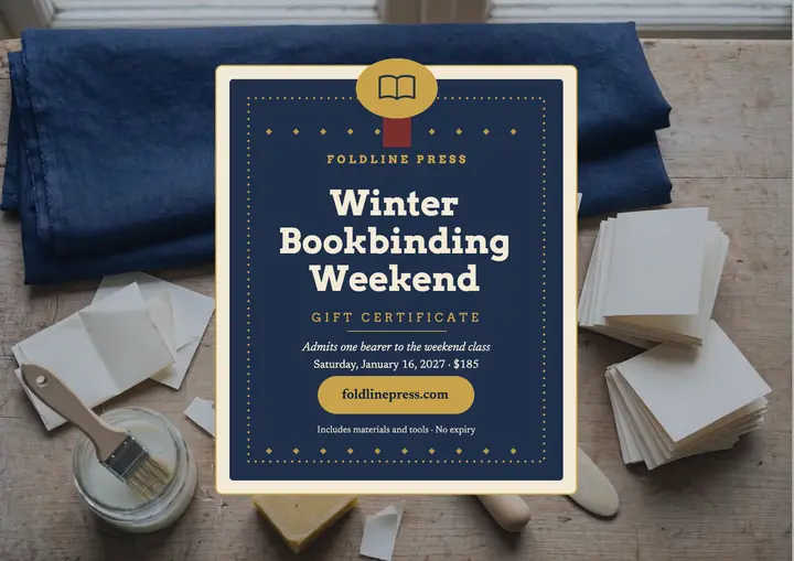 Foldline Press bookbinding weekend certificate template