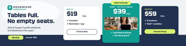 Bookniche pricing plans banner template