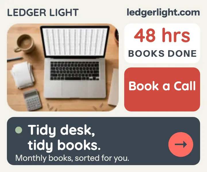 Ledger Light Studio bento ad template