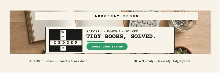 Ledgerly Books crossword header template