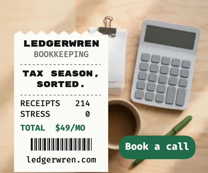 Ledgerwren tax season sorted ad template