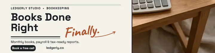 Ledgerly Studio bookkeeping banner template