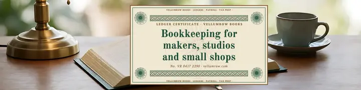 Vellumrow Books bookkeeping banknote banner template