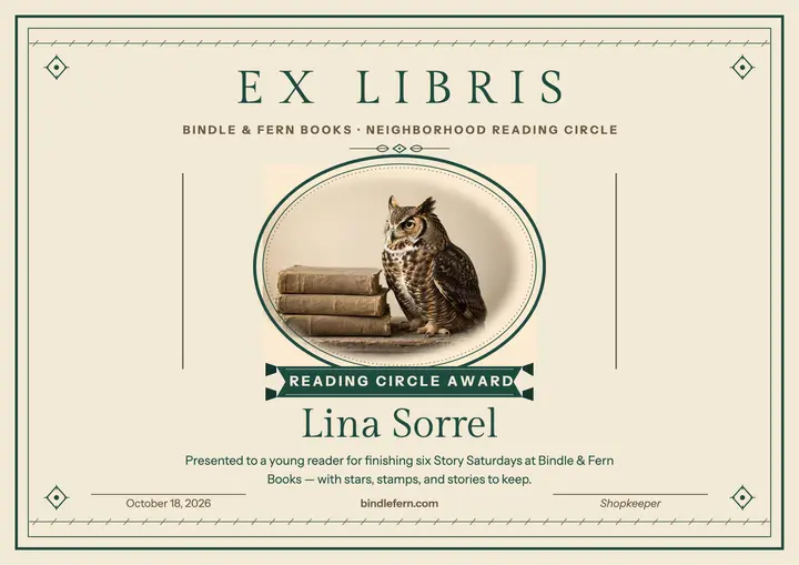 Ex libris reading circle certificate template