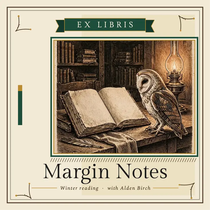 Margin Notes bookplate reading cover: book club podcast cover template
