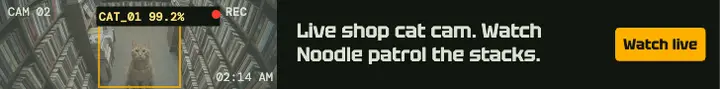 Tallow & Tome shop cat cam leaderboard ad template