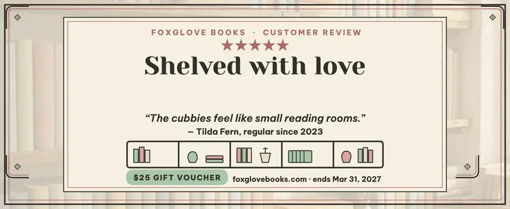 Foxglove Books review gift voucher template