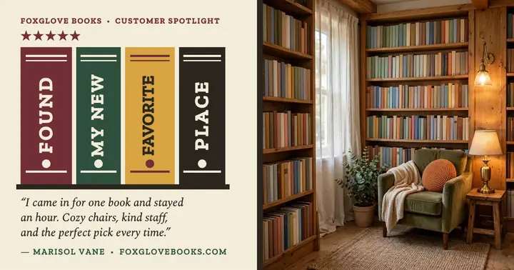 Foxglove Books spine review post template