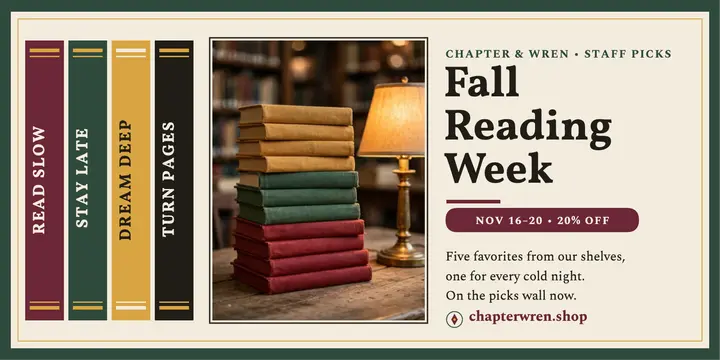 Chapter & Wren staff picks week banner template
