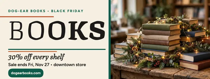 Dog-Ear Books Black Friday cover template