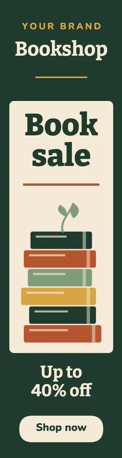 Bookstore sale skyscraper ad template