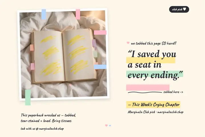 Marginalia Club crying chapter quote card template
