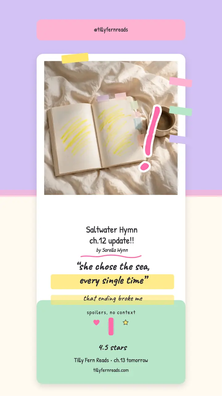 Tilly Fern reading update, Saltwater Hymn template