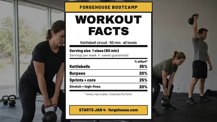 Forgehouse Bootcamp workout facts thumbnail template