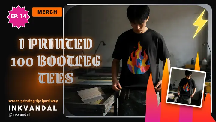 Inkvandal 100 bootleg tees screen-printing thumbnail template