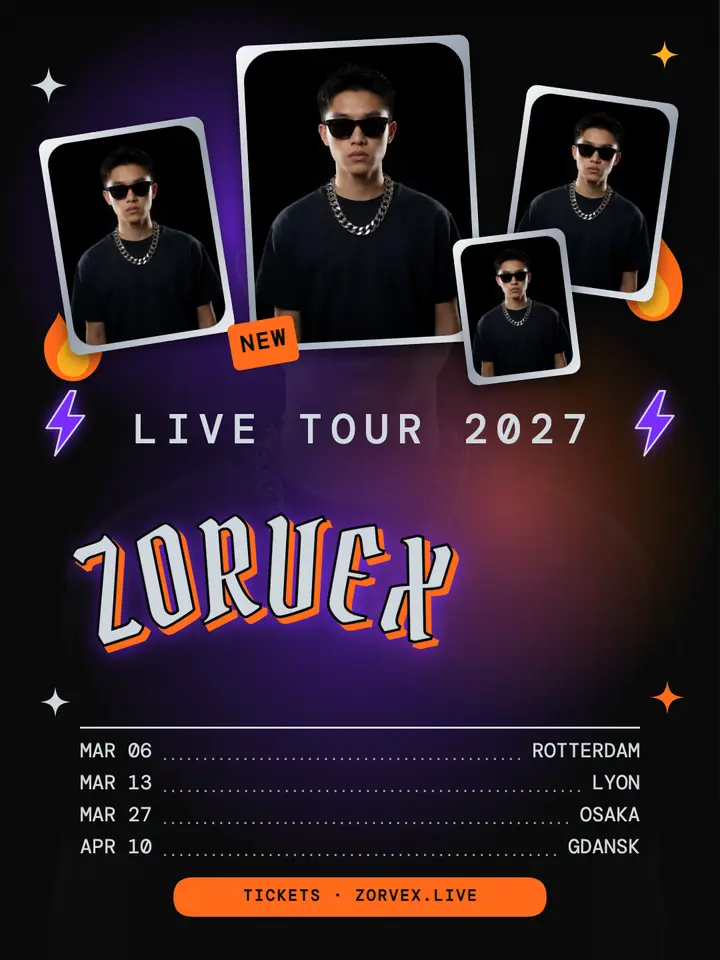 DJ crew tour poster, bootleg tee template