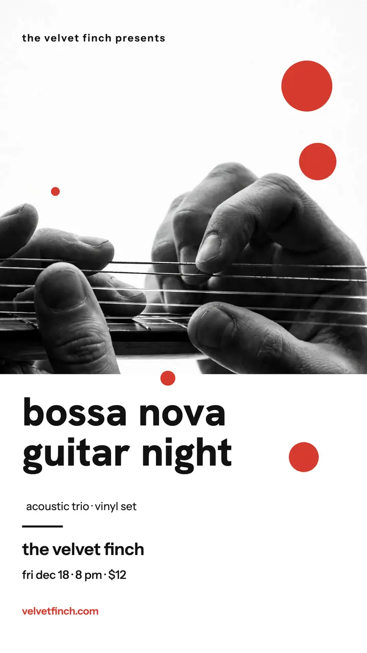 Velvet Finch bossa guitar night story template