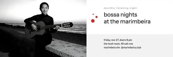 Marimbeira Listening Club bossa nova night header: listening night header template