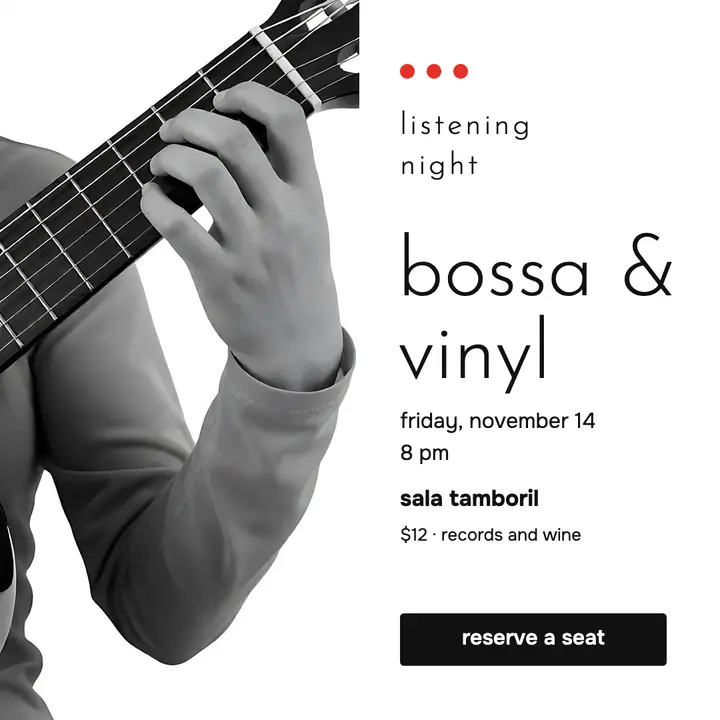 Bossa and vinyl listening night post template