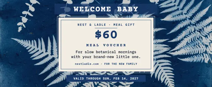 Botanical baby meal gift voucher template