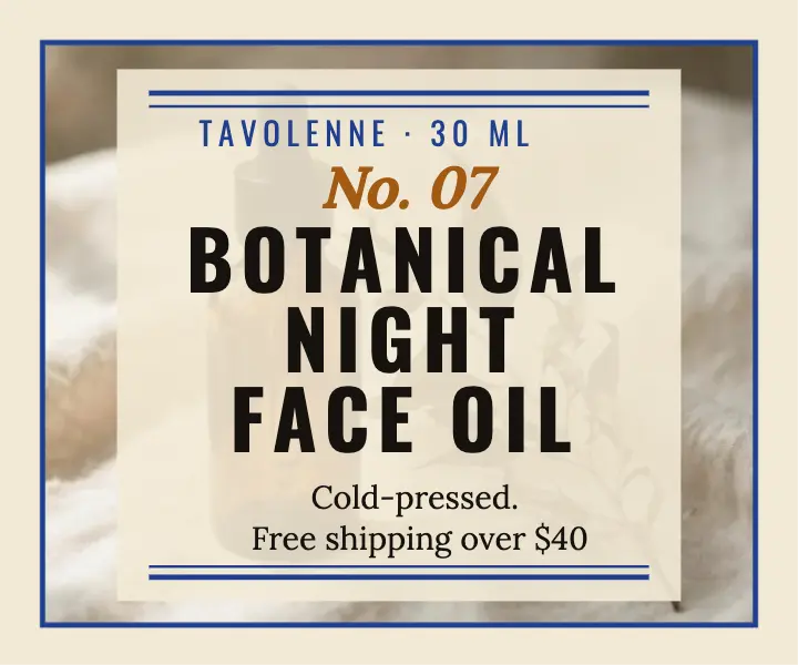 Tavolenne botanical night face oil ad template