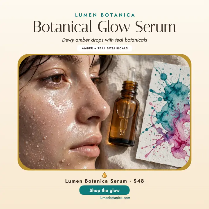 Lumen Botanica glow serum ink post template