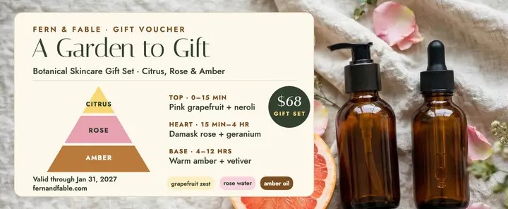 Fern and Fable botanical gift voucher template