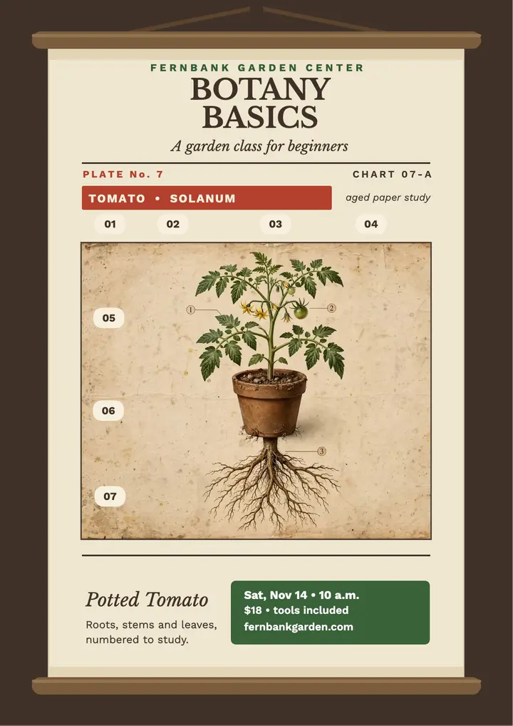 Fernbank Botany Basics pull-down chart flyer template