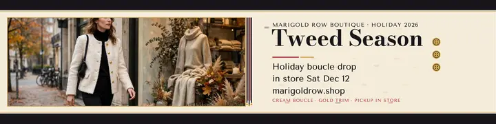 Marigold Row tweed season holiday banner template
