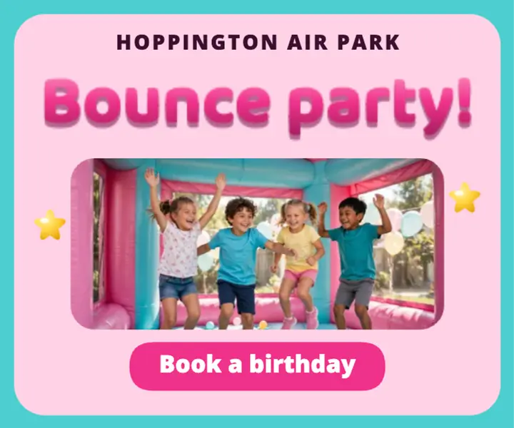 Hoppington Air Park birthday ad template