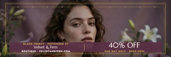 Velvet and Fern Black Friday header template