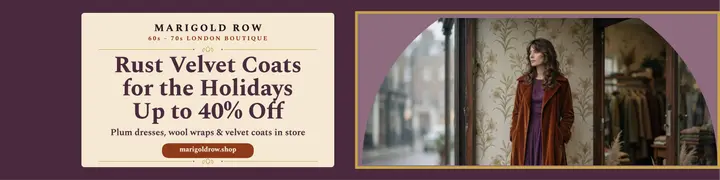 Marigold Row holiday coat sale banner template