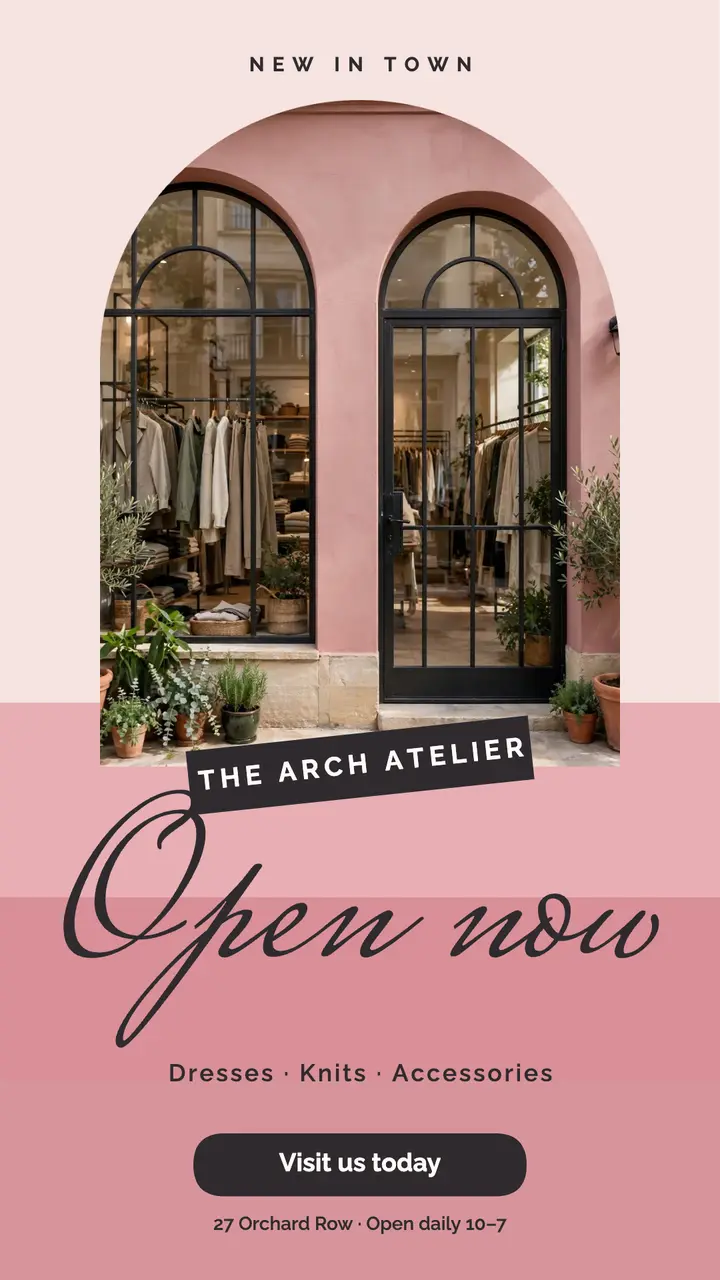 Boutique open now story template