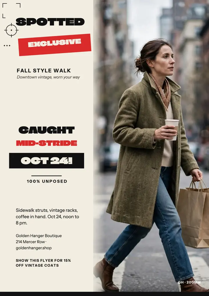Golden Hanger street style walk flyer template