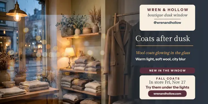 Wren and Hollow dusk window coats post template
