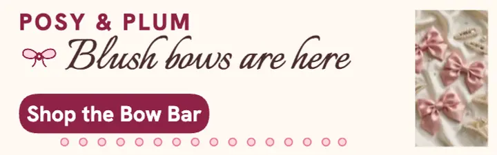 Posy and Plum blush bow banner template