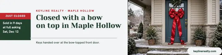 Keyline Realty bow door closing banner: realtor closing banner template