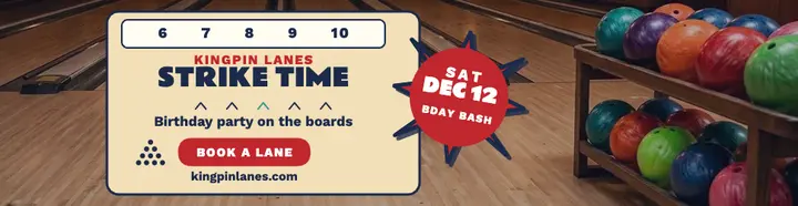 Kingpin birthday bowl billboard template
