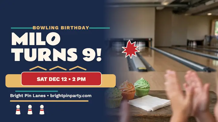 Milo bowling birthday thumbnail template
