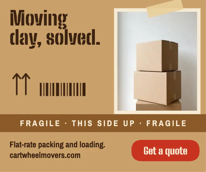 Cartwheel Movers flat rate ad template
