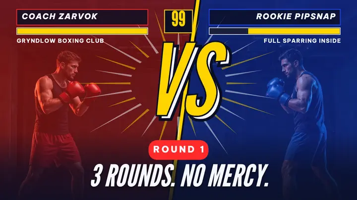 Gryndlow coach vs rookie sparring thumbnail template