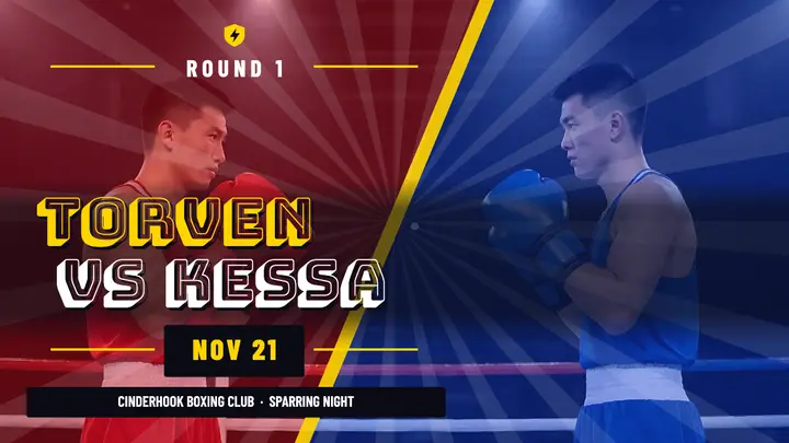 Torven vs Kessa boxing sparring night thumbnail template