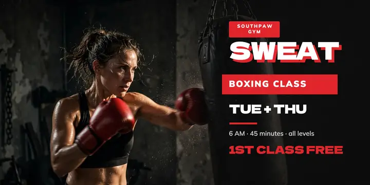 SWEAT boxing class post template