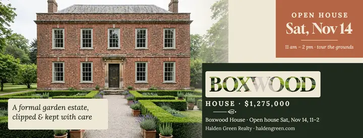 Boxwood House garden estate cover template