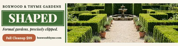 Boxwood garden service billboard template