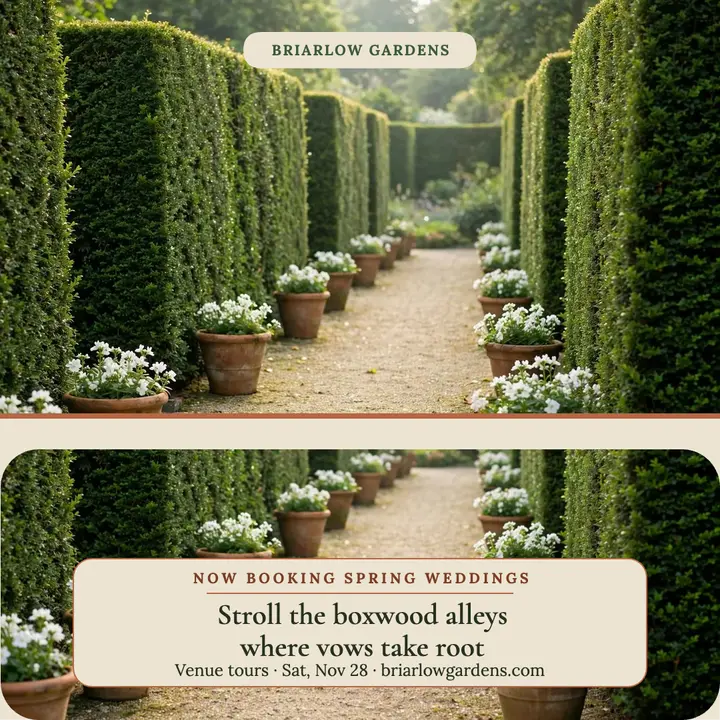 Briarlow Gardens spring tours post template