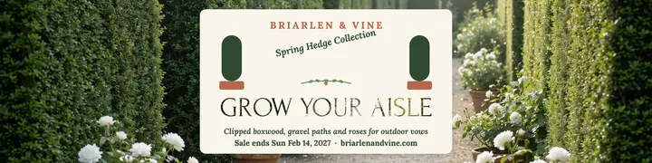 Briarlen and Vine boxwood wedding banner template