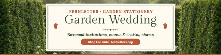 Fernletter garden wedding suite banner template